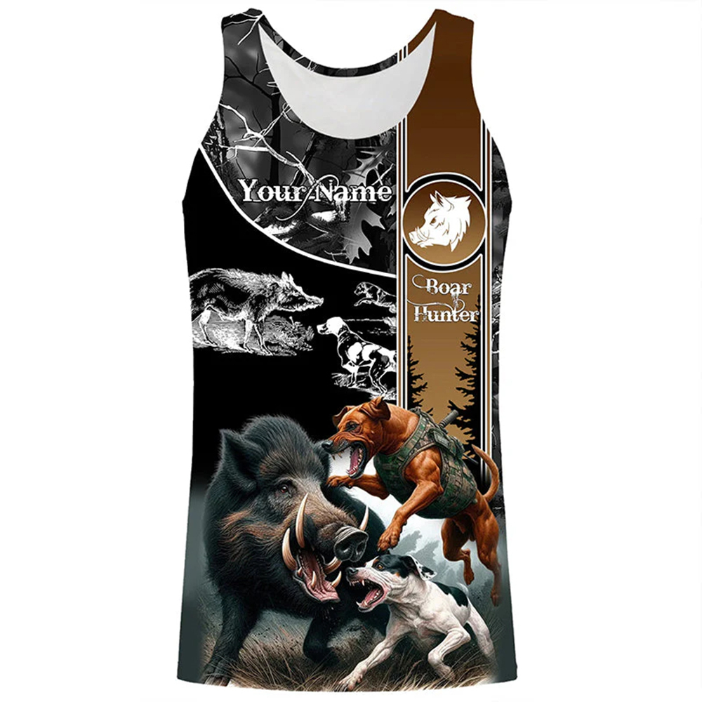 Custom Name Boar Hunter Tank T - Wildman Hunting & Outdoor Linton'S Corner Silver Lakes avaliação e preço