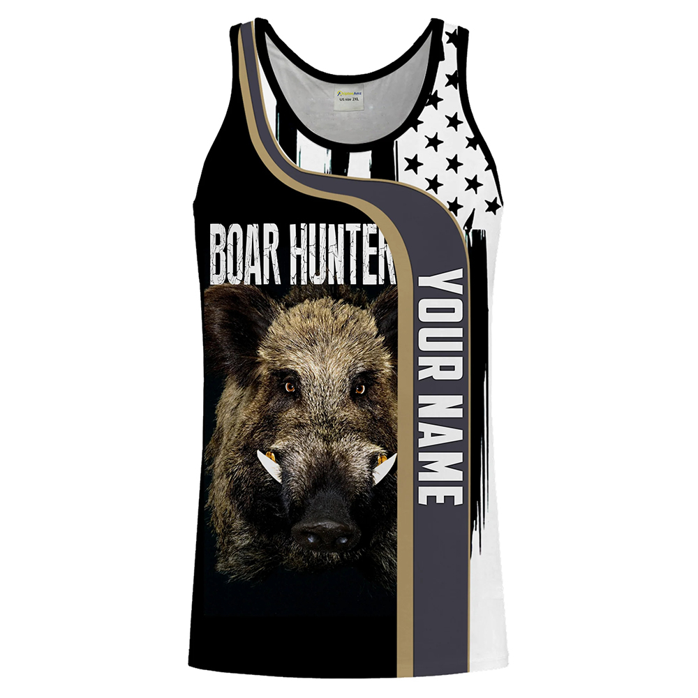 Custom Name Boar Hunter Tank T - Wildman Hunting & Outdoor Linton'S Corner Silver Lakes avaliação e preço