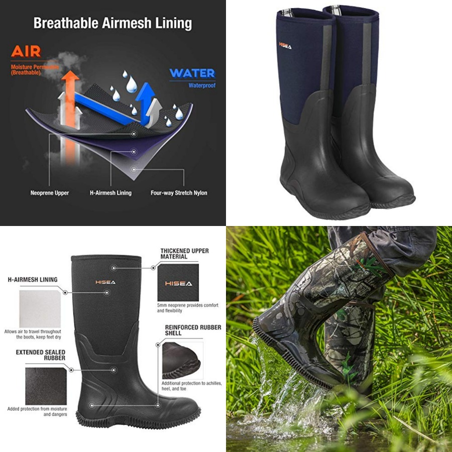 HISEA Men's Rain Boots, Waterp - Outdoor Hunting Boots For Men avaliação e preço