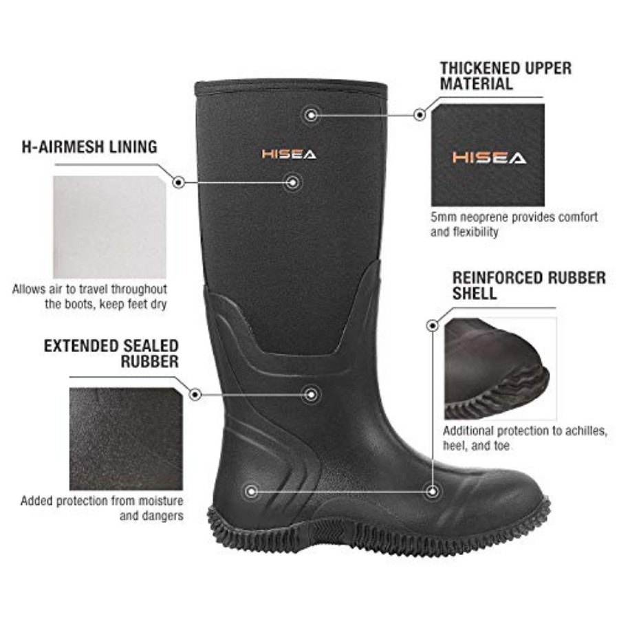 HISEA Men's Rain Boots, Waterp - Outdoor Hunting Boots For Men avaliação e preço