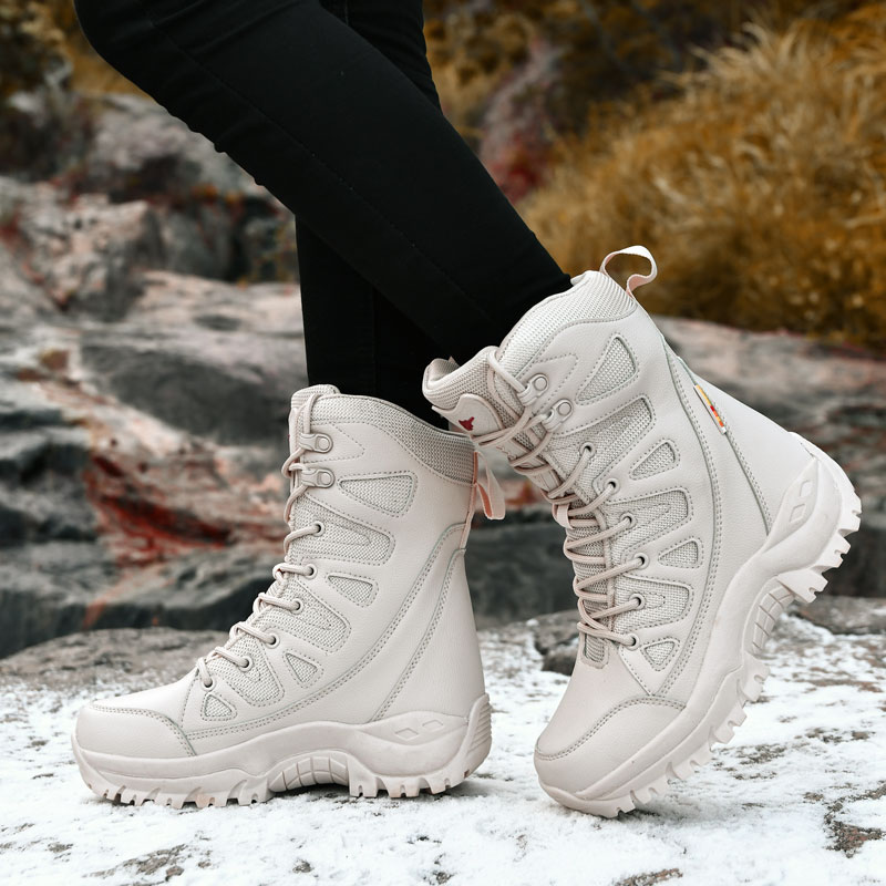 Beige Winter Outdoor Hiking Bo - Outdoor Hunting Boots For Men avaliação e preço