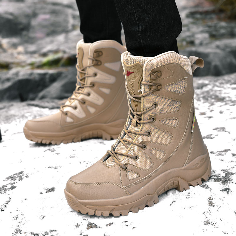 Beige Winter Outdoor Hiking Bo - Outdoor Hunting Boots For Men avaliação e preço