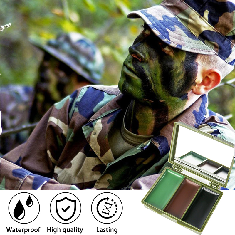 3-color camouflage face painti - Camo Face Paint avaliação e preço