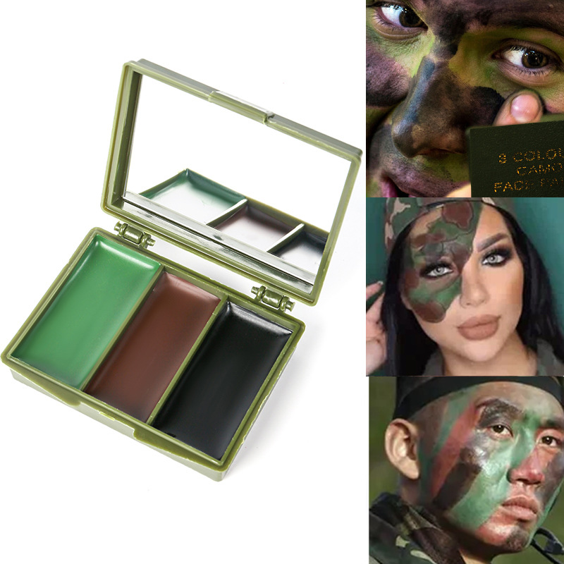 3-color camouflage face painti - Camo Face Paint avaliação e preço