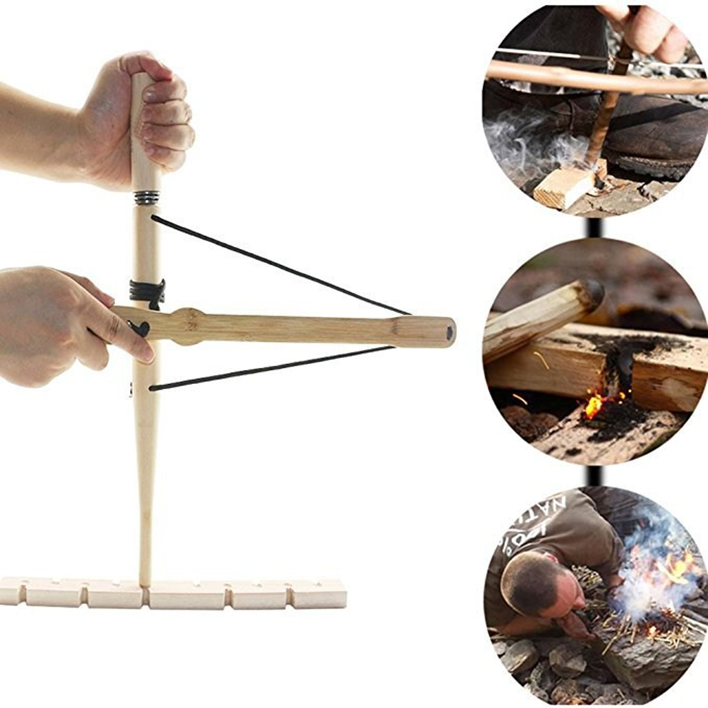 Primitive Fire Bow Drill Kit W - Outdoor Hunting Kit avaliação e preço